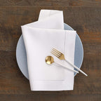 Solino Home White Linen Napkins Set of 4-100% Pure Linen Hemstitch Dinner Napkins 20 x 20 Inch for Winter, Valentines, Holiday, New Year - Classic Hemstitch